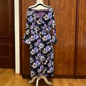 Chiara Boni Le Petite Robe blue and purple floral print dress